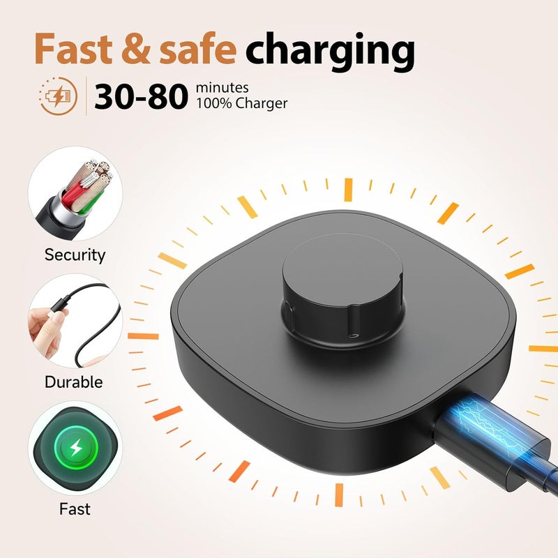 VOVELF شاحن متوافق مع خاتم أورا 4، قاعدة شحن سريعة وكابل USB-C - أساسيات خاتم أورا 4 للمستخدمين (أسود، مقاس 10) - Image 2